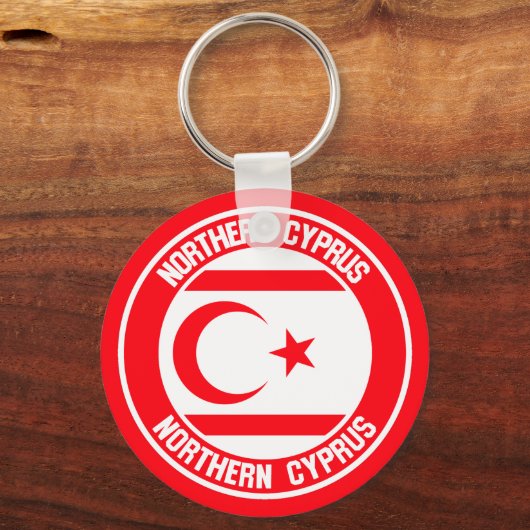 Nordzypern-Runde Schlüsselanhänger (Vorderseite)