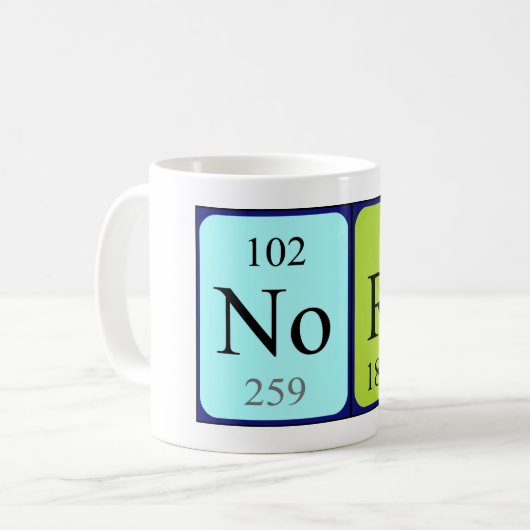 Nore Periodenname Tasse (Vorderseite Links)
