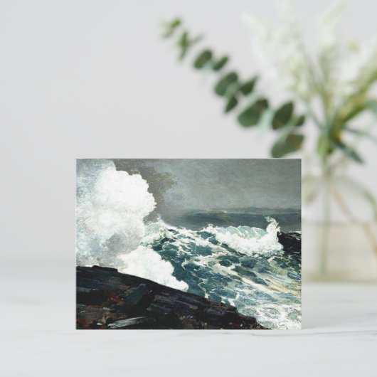 Noreaster - Kunstwerk von Winslow Homer Postkarte (Stehend Vorderseite)