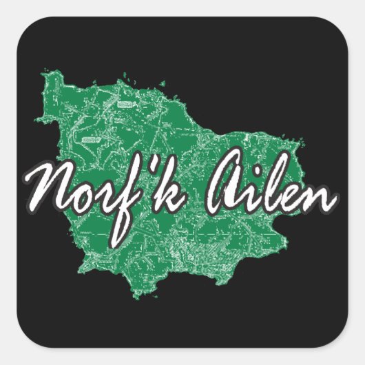 Norf'k Ailen Quadratischer Aufkleber (Vorderseite)