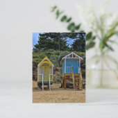 Norfolk Beach Huts Postkarte (Stehend Vorderseite)
