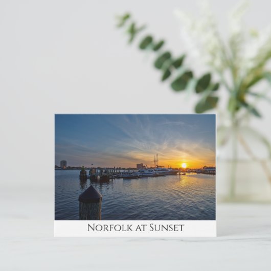 Norfolk bei Sunset Postkarte (Stehend Vorderseite)