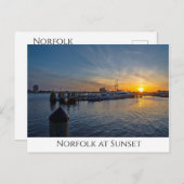 Norfolk bei Sunset Postkarte (Vorne/Hinten)