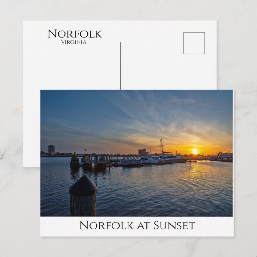 Norfolk bei Sunset Postkarte (Vorne/Hinten)