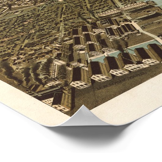 Norfolk Birdseye Karte - 1892 (Wellge) BigMapBlog Poster (Ecke)