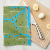 Norfolk Broads England Map. Geschirrtuch (Viertel Falte)