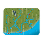 Norfolk Broads England Map. Magnet (Horizontal)