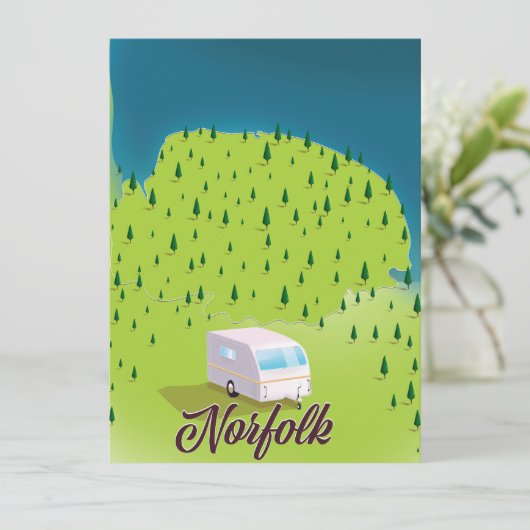 Norfolk Caravan Karte (Stehend Vorderseite)
