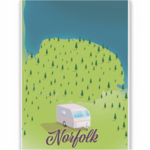 Norfolk Caravan Karte Aufkleber