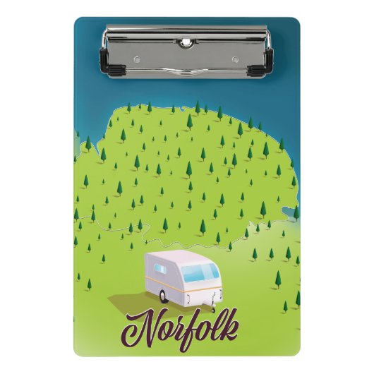 Norfolk Caravan Karte Notebook Mini Klemmbrett (Vorderseite)