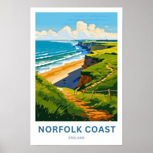 Norfolk Cast England Travel Print Poster