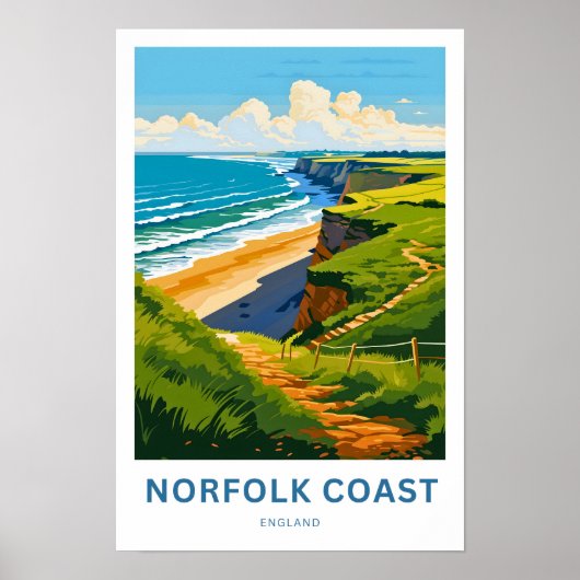 Norfolk Cast England Travel Print Poster (Vorne)