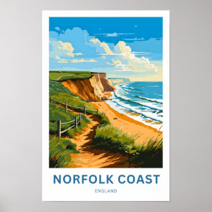 Norfolk Cast England Travel Print Poster