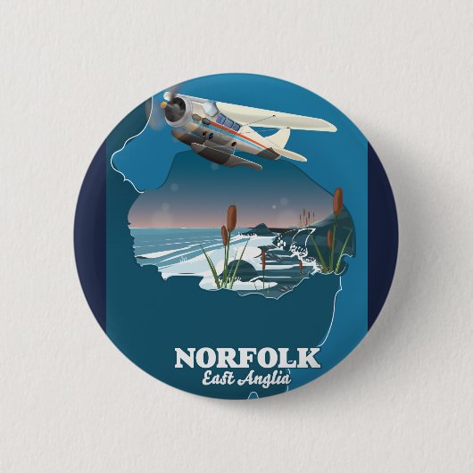 Norfolk East Anglia Karte Zwei-Tone-Tasse Button (Vorderseite)