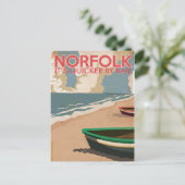 Norfolk, England Vintage Travel Poster Postkarte (Stehend Vorderseite)