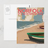 Norfolk, England Vintage Travel Poster Postkarte (Vorne/Hinten)