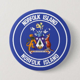 Norfolk Island Round Emblem Button