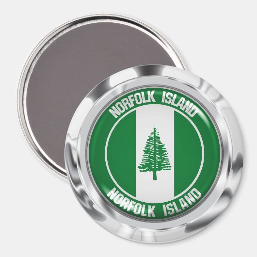 Norfolk Island Round Emblem Magnet (Vorderseite/Rückseite)