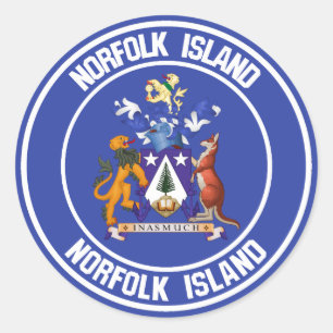 Norfolk Island Round Emblem Runder Aufkleber