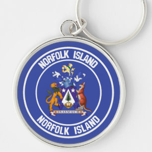 Norfolk Island Round Emblem Schlüsselanhänger