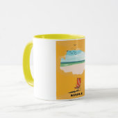 Norfolk Map illustriertes Reiseplakat Tasse (Vorderseite Links)