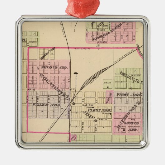 Norfolk, Nebraska Silbernes Ornament (Vorne)