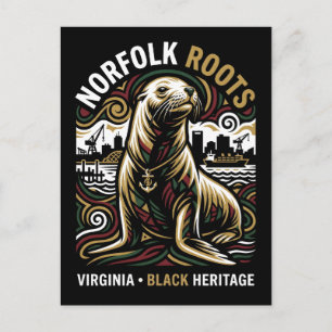 Norfolk Roots Seelöwe Afroamerikanisches maritimes Postkarte
