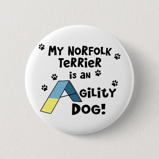 Norfolk-Terrier-Agility-Hund Button (Vorderseite)