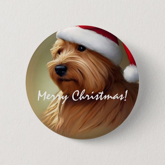 Norfolk Terrier Christmas Button (Vorderseite)