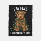 Norfolk Terrier Christmas I'm Fine Everything Is F Fleecedecke (Vorderseite)