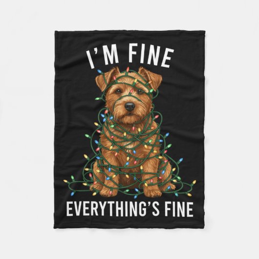 Norfolk Terrier Christmas I'm Fine Everything Is F Fleecedecke (Vorderseite)
