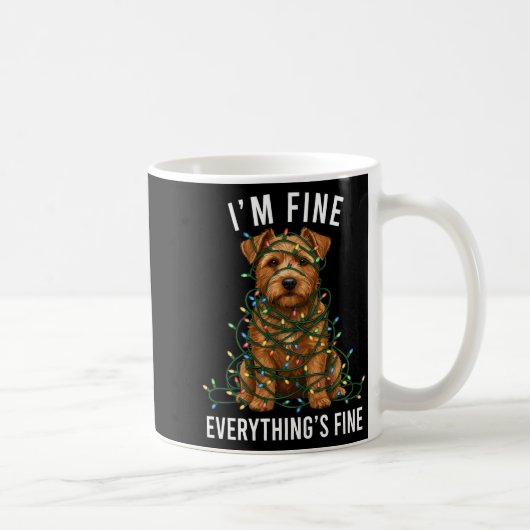 Norfolk Terrier Christmas I'm Fine Everything Is F Kaffeetasse (Rechts)