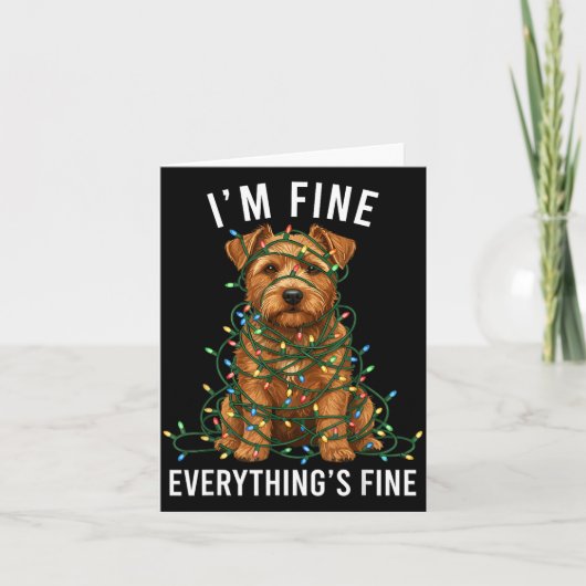 Norfolk Terrier Christmas I'm Fine Everything Is F Karte (Vorderseite)