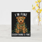 Norfolk Terrier Christmas I'm Fine Everything Is F Karte (Gelbe Blume)
