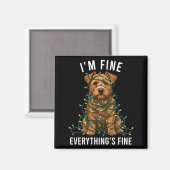 Norfolk Terrier Christmas I'm Fine Everything Is F Magnet (Vorderseite/Rückseite)