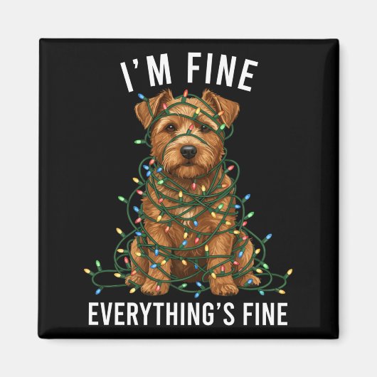 Norfolk Terrier Christmas I'm Fine Everything Is F Magnet (Vorne)