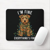 Norfolk Terrier Christmas I'm Fine Everything Is F Mousepad (Mit Mouse)
