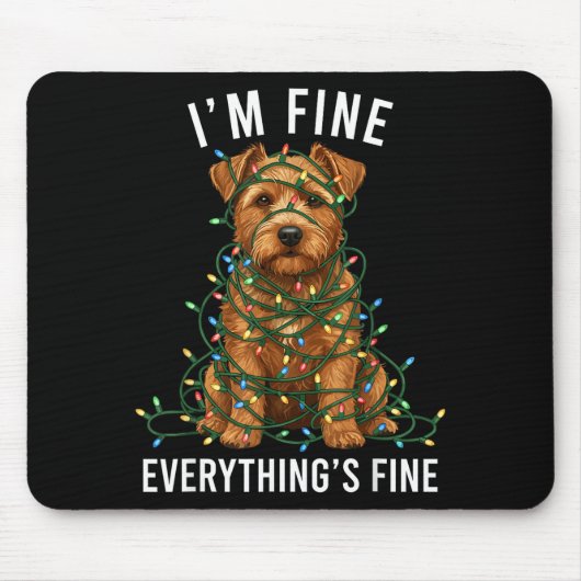 Norfolk Terrier Christmas I'm Fine Everything Is F Mousepad (Vorne)