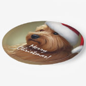 Norfolk Terrier Christmas Pappteller (Schrägansicht)
