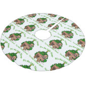 Norfolk Terrier Christmas Polyester Weihnachtsbaumdecke (Schrägansicht)