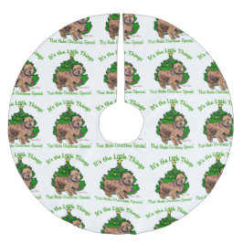 Norfolk Terrier Christmas Polyester Weihnachtsbaumdecke