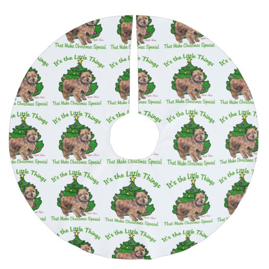 Norfolk Terrier Christmas Polyester Weihnachtsbaumdecke (Vorderseite)