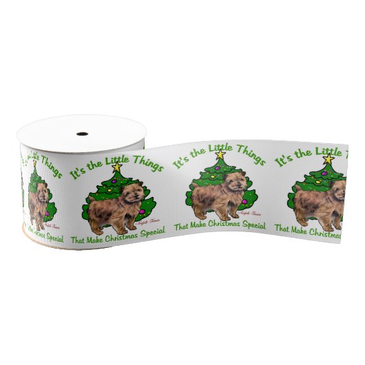 Norfolk Terrier Christmas Ripsband (Spule)