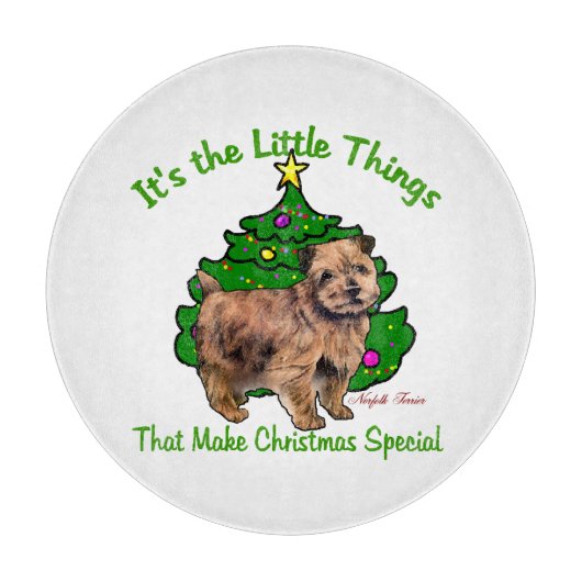 Norfolk Terrier Christmas Schneidebrett (Vorderseite)