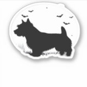 Norfolk Terrier Dog � Halloween Moon Silhouette Cl Aufkleber (Vorderseite)