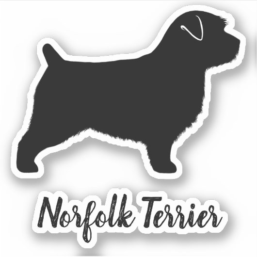 Norfolk Terrier Dog Silhouette Vinyl Sticker (Vorderseite)