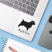 Norfolk Terrier Dog Silhouette Vinyl Sticker (Laptop mit iPhone)