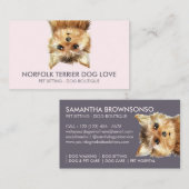Norfolk Terrier Dog Visitenkarte (Vorne/Hinten)