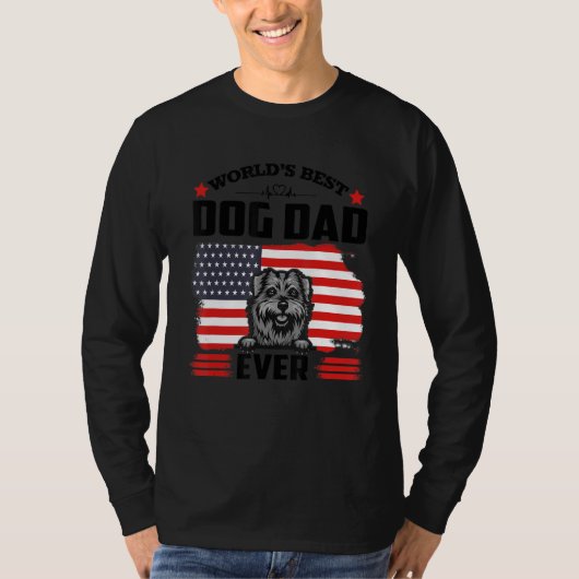 Norfolk Terrier Dog World s Best Dog Dad Ever Fath T-Shirt (Vorderseite)