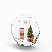 Norfolk Terrier Funny Christmas Dog mit Baum Fotoblock (Rechts)